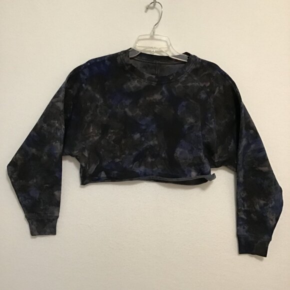 Lululemon LA Pullover Crew Watercolor Wash Lunar Rock/Black/Larkspur Size S/M - Picture 8 of 11